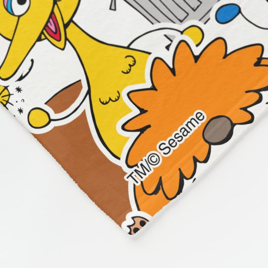 Sesame Street Pals Doodley Pattern Fleecedecke (Ecke)