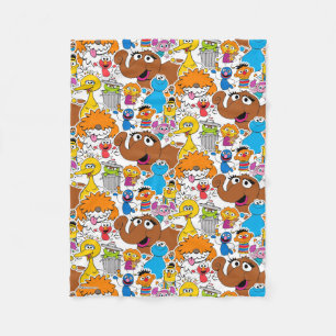 Sesame Street Pals Doodley Pattern Fleecedecke