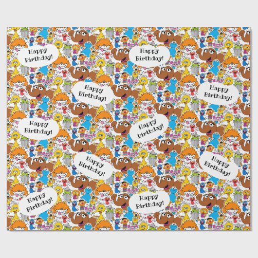Sesame Street Pals Doodley Pattern Geschenkpapier (Flach)