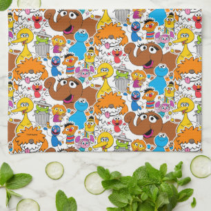 Sesame Street Pals Doodley Pattern Geschirrtuch
