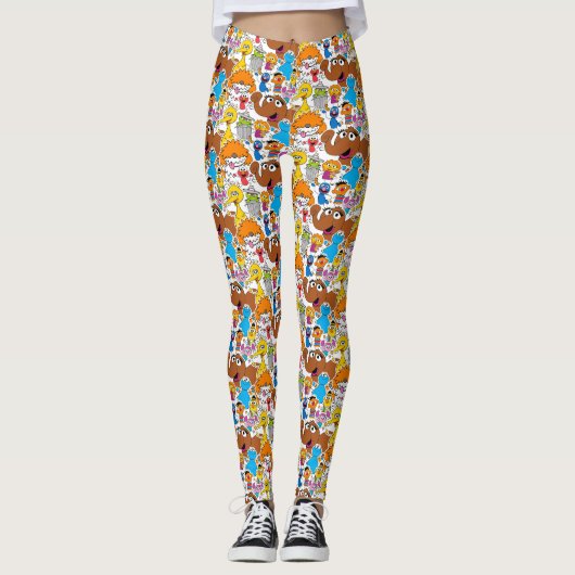 Sesame Street Pals Doodley Pattern Leggings (Vorderseite)