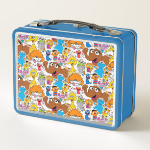 Sesame Street Pals Doodley Pattern Metall Brotdose