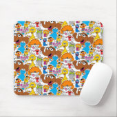 Sesame Street Pals Doodley Pattern Mousepad (Mit Mouse)