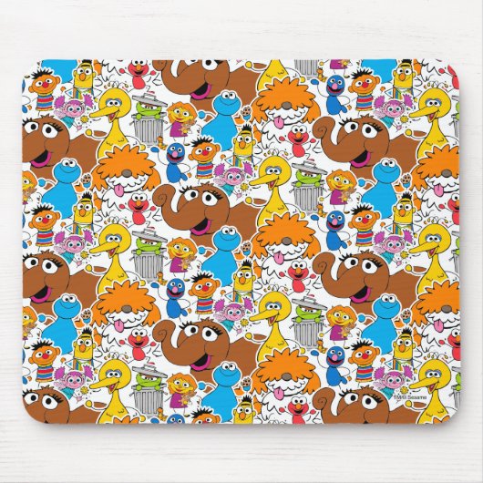 Sesame Street Pals Doodley Pattern Mousepad (Vorne)