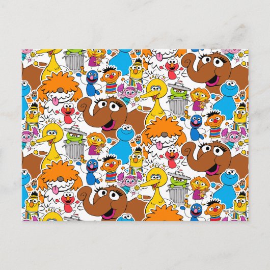 Sesame Street Pals Doodley Pattern Postkarte (Vorderseite)