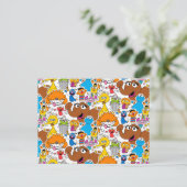 Sesame Street Pals Doodley Pattern Postkarte (Stehend Vorderseite)
