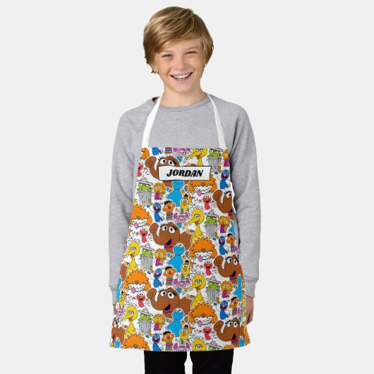 Sesame Street Pals Doodley Pattern Schürze (Getragen)