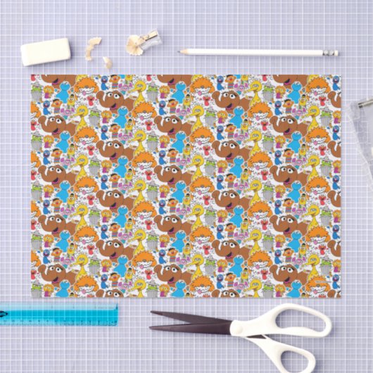 Sesame Street Pals Doodley Pattern Seidenpapier (Handwerk)