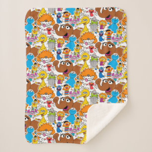 Sesame Street Pals Doodley Pattern Sherpadecke