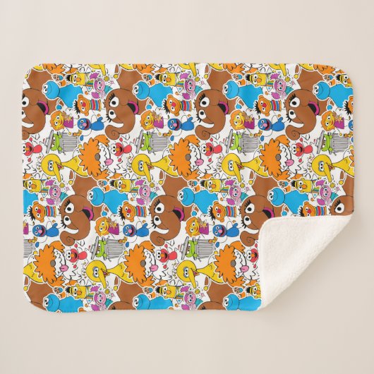 Sesame Street Pals Doodley Pattern Sherpadecke (Vorderseite (Horizontal))