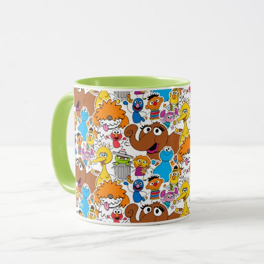Sesame Street Pals Doodley Pattern Tasse (Vorderseite Links)