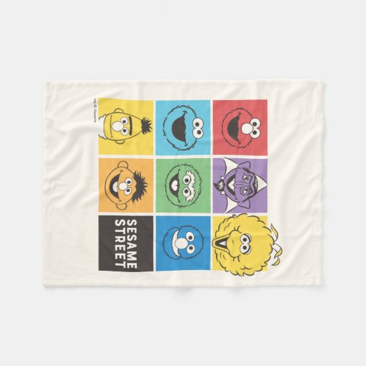 Sesame Street Pals | Farbblöcke Fleecedecke (Vorderseite (Horizontal))