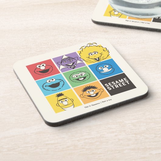 Sesame Street Pals | Farbblöcke Getränkeuntersetzer (Linke Seite)