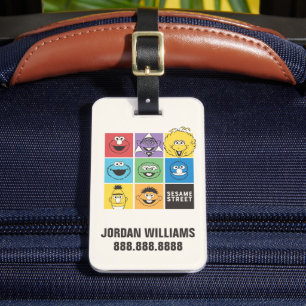 Sesame Street Pals   Farbblöcke   Name hinzufügen Gepäckanhänger