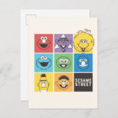 Sesame Street Pals | Farbblöcke Postkarte (Vorne/Hinten)