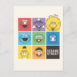 Sesame Street Pals Farbblöcke Postkarte