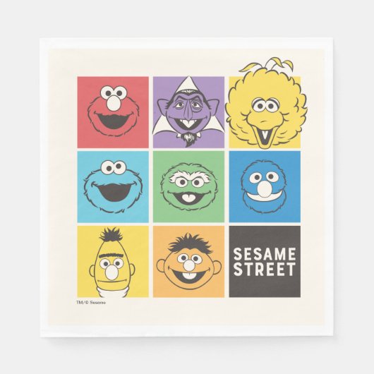 Sesame Street Pals | Farbblöcke Serviette (Vorderseite)