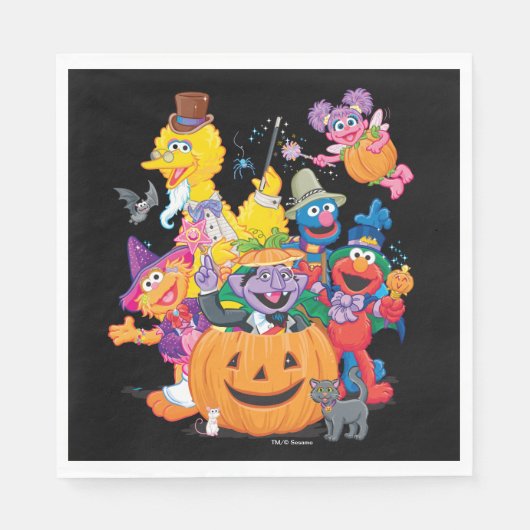 Sesame Street Pals | Frohe Halloween Serviette (Vorderseite)