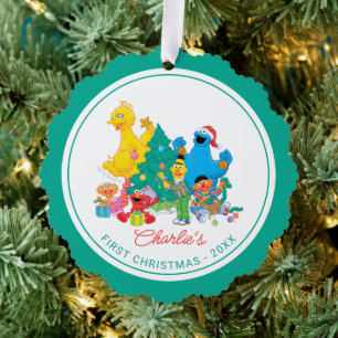 Sesame Street Pals Mein erstes Weihnachtsfest-Fo Ornament Karte
