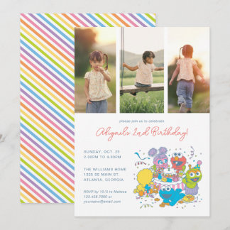 Sesame Street Pals Pastel | Geburtstags-Foto Einladung