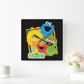 Sesame Street Pals Quadratische Wanduhr (Zuhause)