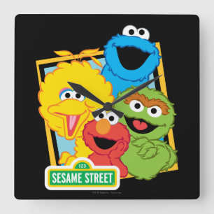 Sesame Street Pals Quadratische Wanduhr