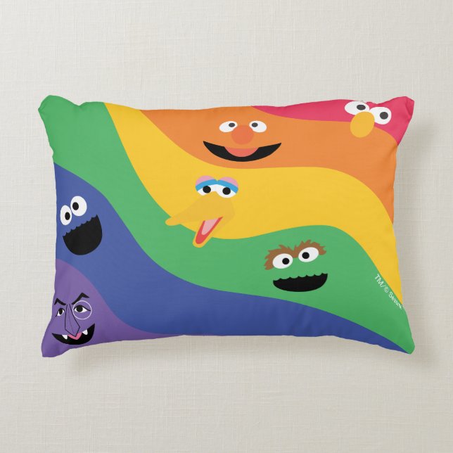 Sesame Street Pals Rainbow Accent Pillow Dekokissen (Vorderseite)