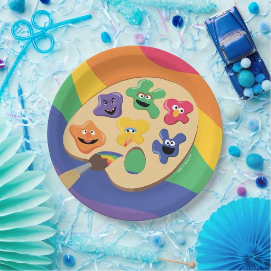 Sesame Street Pals Rainbow Art Party Pappteller (Party)