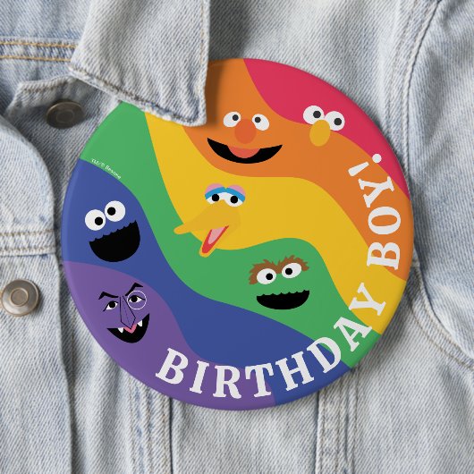 Sesame Street Pals Rainbow Birthday Boy Button (Beispiel)