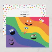 Sesame Street Pals Rainbow Birthday Einladung (Vorne/Hinten)