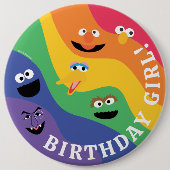 Sesame Street Pals Rainbow Birthday Girl Button (Vorderseite)