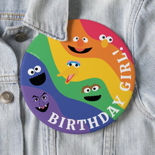 Sesame Street Pals Rainbow Birthday Girl Button (Beispiel)