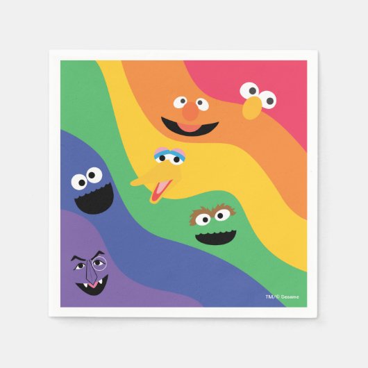 Sesame Street Pals Rainbow Paper Napkin Serviette (Vorderseite)