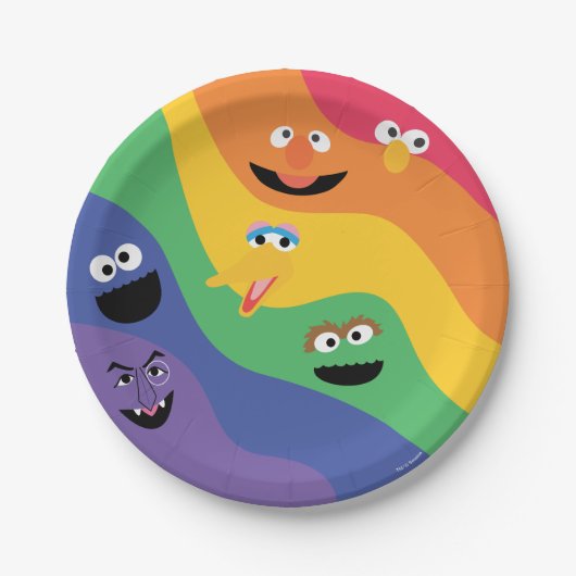 Sesame Street Pals Rainbow Paper Plate Pappteller (Vorderseite)