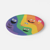Sesame Street Pals Rainbow Paper Plate Pappteller (Schrägansicht)
