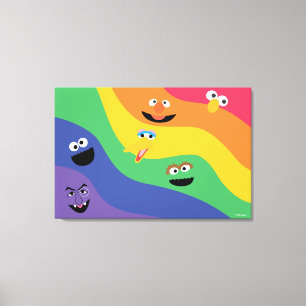 Sesame Street Pals Rainbow Stretched Canvas Print Leinwanddruck