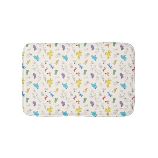 Sesame Street Pals | Vintages Muster Badematte (Vorderseite)