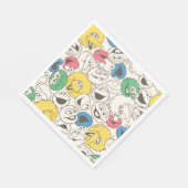 Sesame Street Pals | Vintages Muster für große Kop Serviette (Ecke)
