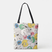 Sesame Street Pals | Vintages Muster für große Kop Tasche (Rückseite)