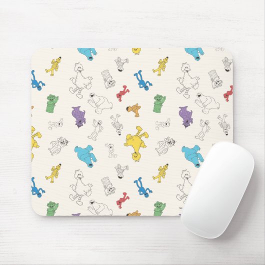 Sesame Street Pals | Vintages Muster Mousepad (Mit Mouse)