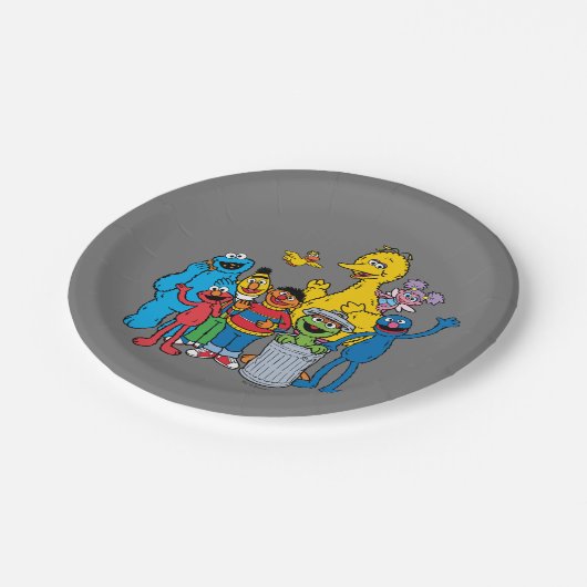 Sesame Street Pals Waving Pappteller (Schrägansicht)