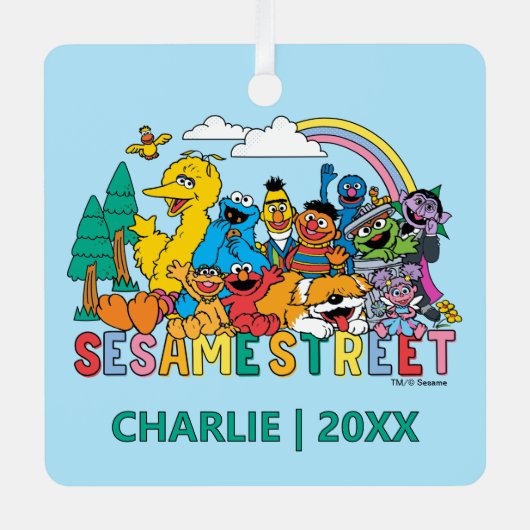 Sesame Street | Rainbow Wave Ornament Aus Metall (Vorderseite)
