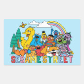 Sesame Street | Rainbow Wave Rechteckiger Aufkleber (Vorderseite)
