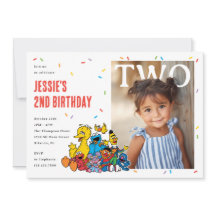 Sesame Street Rote Konfetti Zweiter Geburtstag