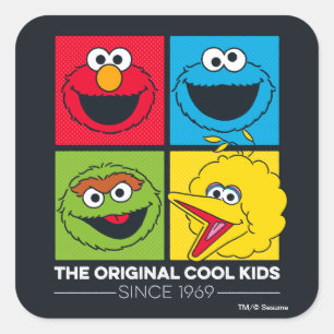 Sesame Street The Original Cool Kids Quadratischer Aufkleber