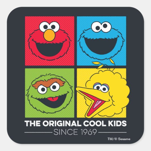 Sesame Street | The Original Cool Kids Quadratischer Aufkleber (Vorderseite)