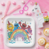 Sesame Street Unicorn Rainbow Pappteller (Party)