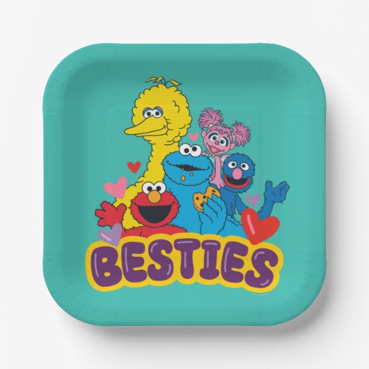 Sesame Street Valentine Besties Pappteller (Vorderseite)