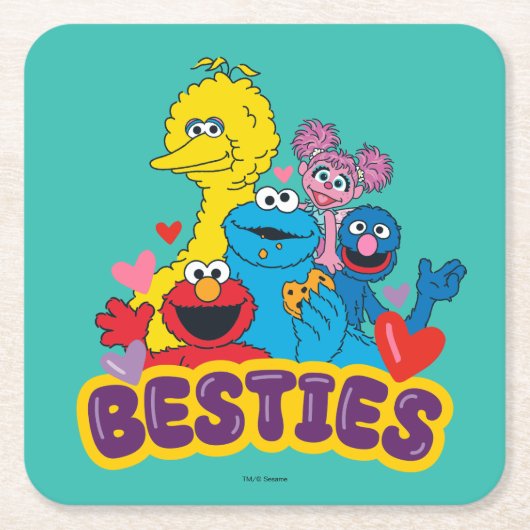 Sesame Street Valentine Besties Rechteckiger Pappuntersetzer (Vorderseite)