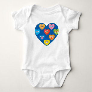 Sesame Street Valentine Hearts Pattern Baby Strampler